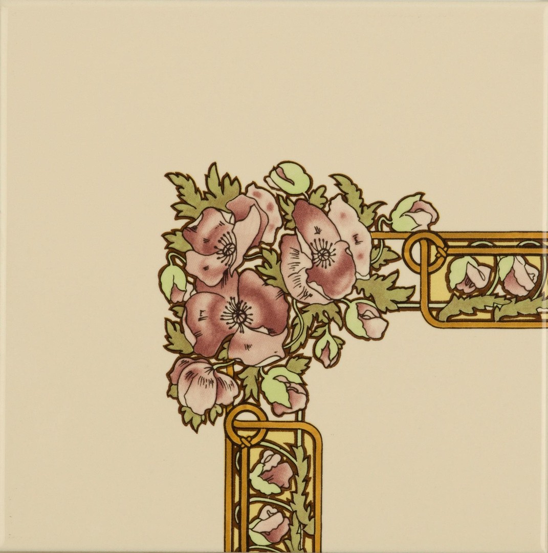 6059B Настенная плитка Элемент угловой Nocturnal Slumber on Brillian White corner tile 152 x 152 x 7мм, Original Style