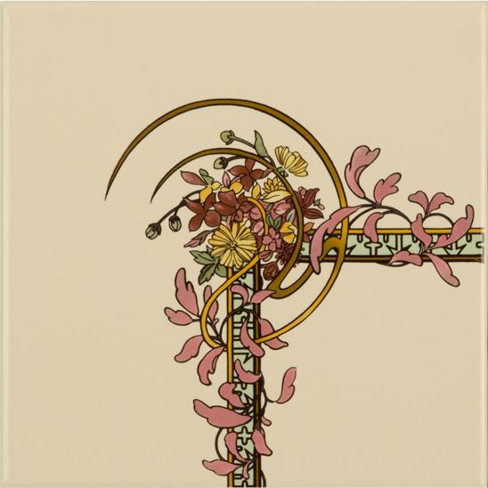 6061B Керамическая плитка Элемент угловой Spring on Brillian White LH corner tile 152 x 152 x 7мм, Original Style