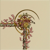 6066B Керамическая плитка Элемент угловой Spring on Brillian White RH corner tile 152x152 x7, Original Style