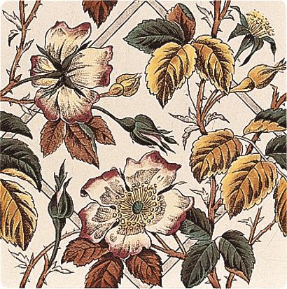 Декоративная плитка Artworks Floral Trellis on Colonial White 15,2х15,2см Original Style