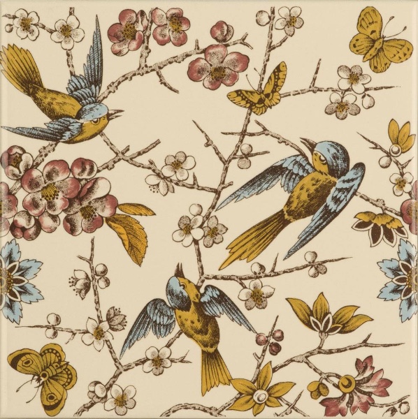 Декоративная плитка Artworks Bluebird on Colonial White 15,2х15,2см Original Style