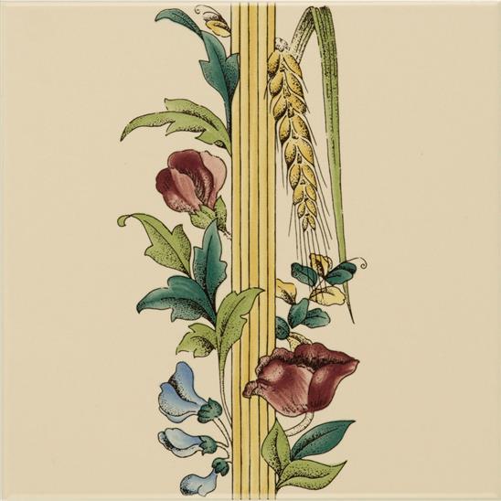 Керамическая плитка бордюр Artworks Poppy  And Wheatsheaf 15,2х15,2см Original Style