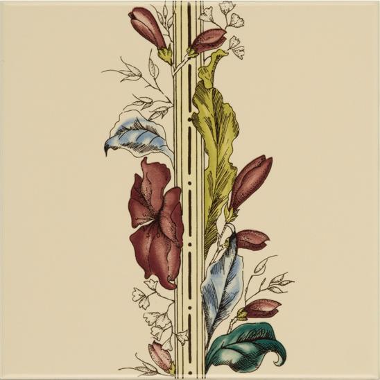 Керамический бордюр Artworks Plant & Urn border tile (левый) 15,2х15,2см Original Style