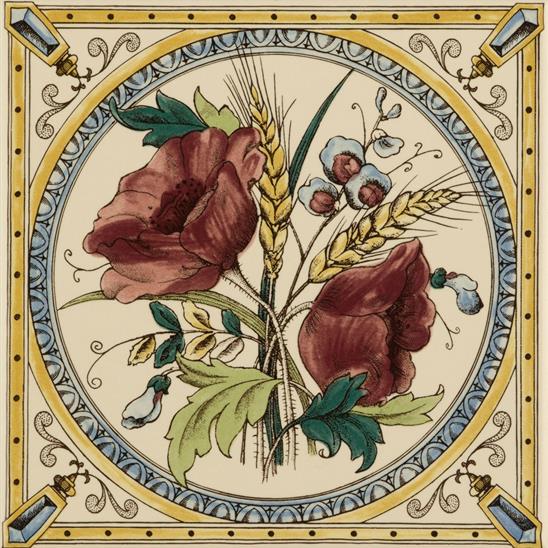 6088B Керамическая плитка Poppy And Wheatsheaf, 15х15 см, Original Style