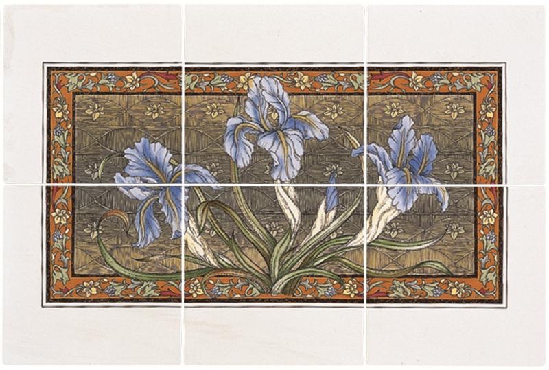 Панно Blue Iris 6-Tile Panel, 15х15 см, Original Style