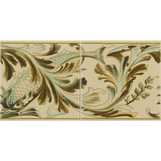 Керамическая плитка W B Simpson Fish Frieze, 15х15 см, Original Style, Великобритания