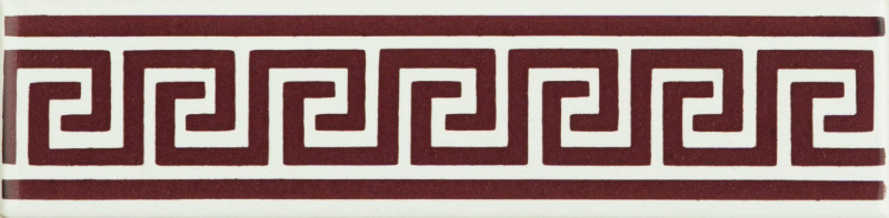 Керамический бордюр Artworks Greek Key Burgundy 4х15,2см Original Style
