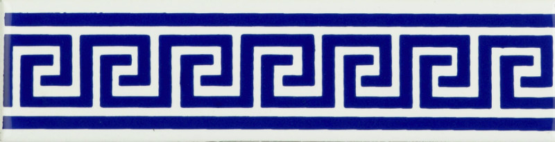 Керамический бордюр Artworks Greek Key Royal Blue 4х15,2см Original Style
