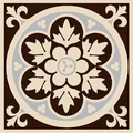 Метлахская узорная плитка LIVINGSTONE Black on White 10,6х10,6см Original Style