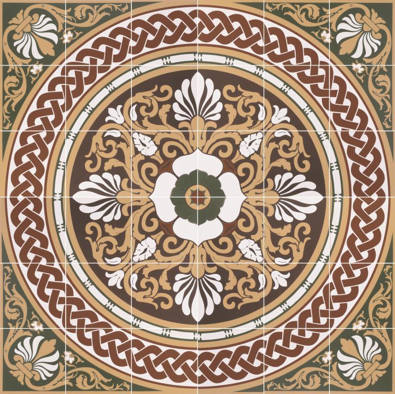 Метлахская узорная плитка PALMERSTON 36-Tile Set Green 91,6х91,6см Original Style