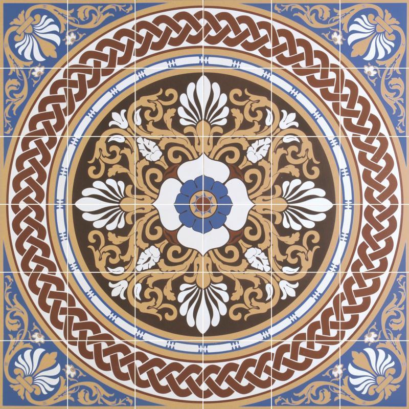 Метлахская узорная плитка PALMERSTON 36-Tile Set Blue 91,6х91,6см Original Style