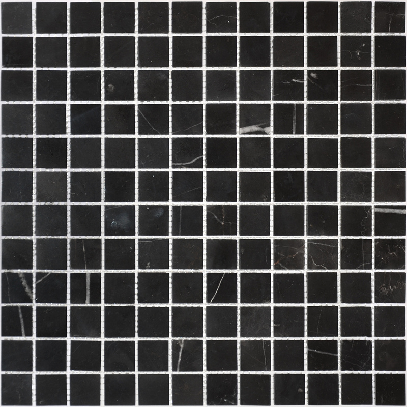 Мозаика из мрамора Nero oriente POL сетка 29,8x29,8см
