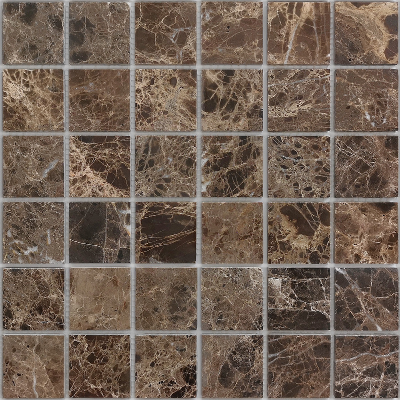 Мозаика из мрамора Emperador Dark POL сетка 30,5x30,5см