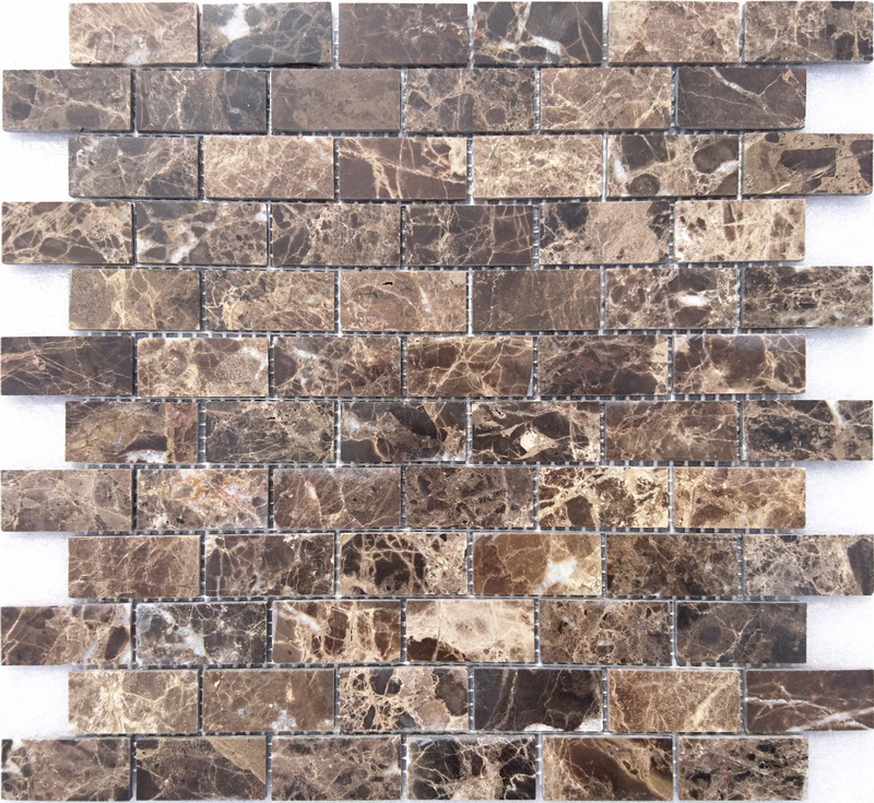 Мозаика из мрамора Emperador Dark POL 2348 сетка 29,8x29,8см