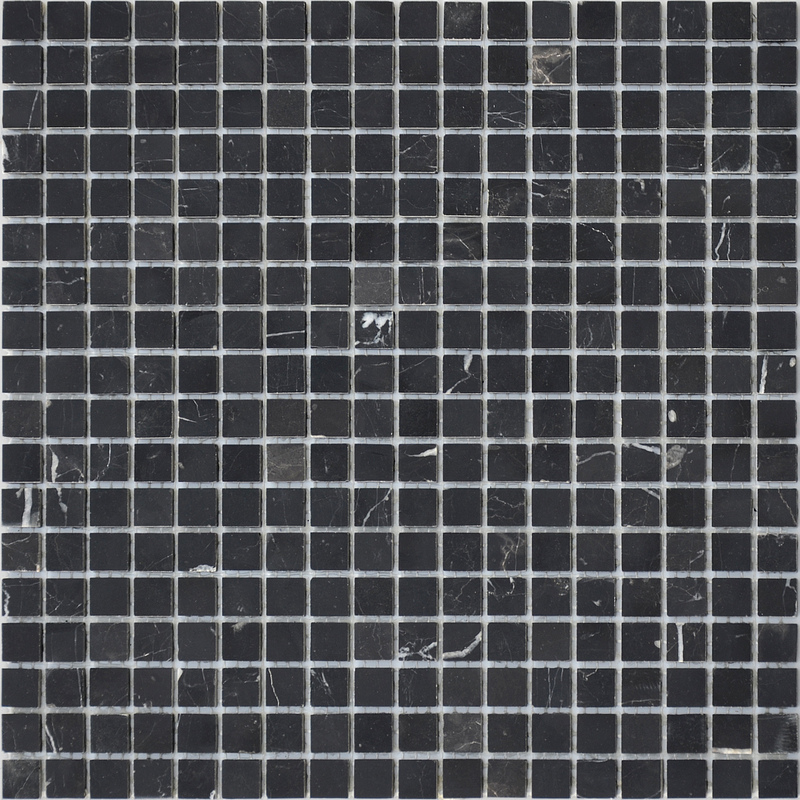 Мозаика из мрамора Nero Oriente POL 152 сетка 30,5x30,5см