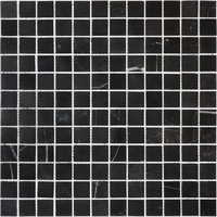 Мозаика из мрамора Nero Oriente POL 23 сетка 29,8x29,8см