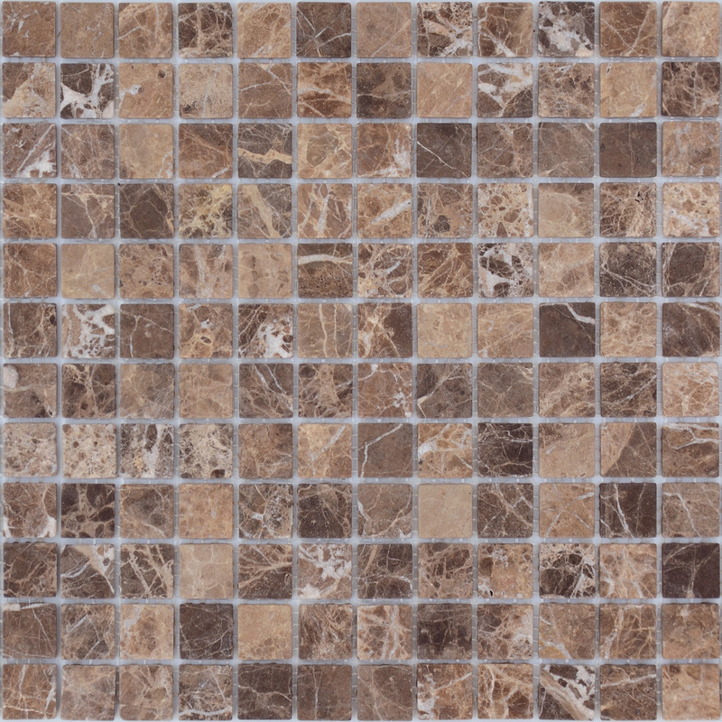 Мозаика из мрамора Emperador Dark SAT 23 сетка 29,8x29,8см