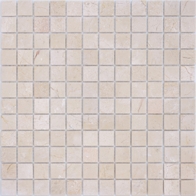 Мозаика из мрамора Crema Marfil POL 23 сетка 29,8x29,8см