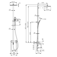 Душевой гарнитур Lemark Tropic LM7004С, регулируемый, встраиваемый, хром