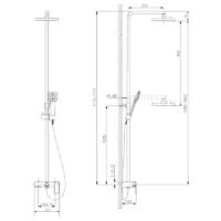 Душевой гарнитур Lemark Tropic LM7005C, регулируемый, встраиваемый, хром